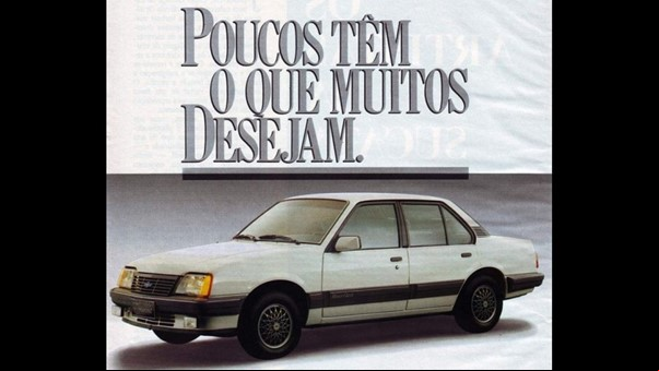 Propaganda do Monza em 1980, com o slogan “Poucos têm o que muitos desejam”. Foto/Reprodução: Motor1 Uol